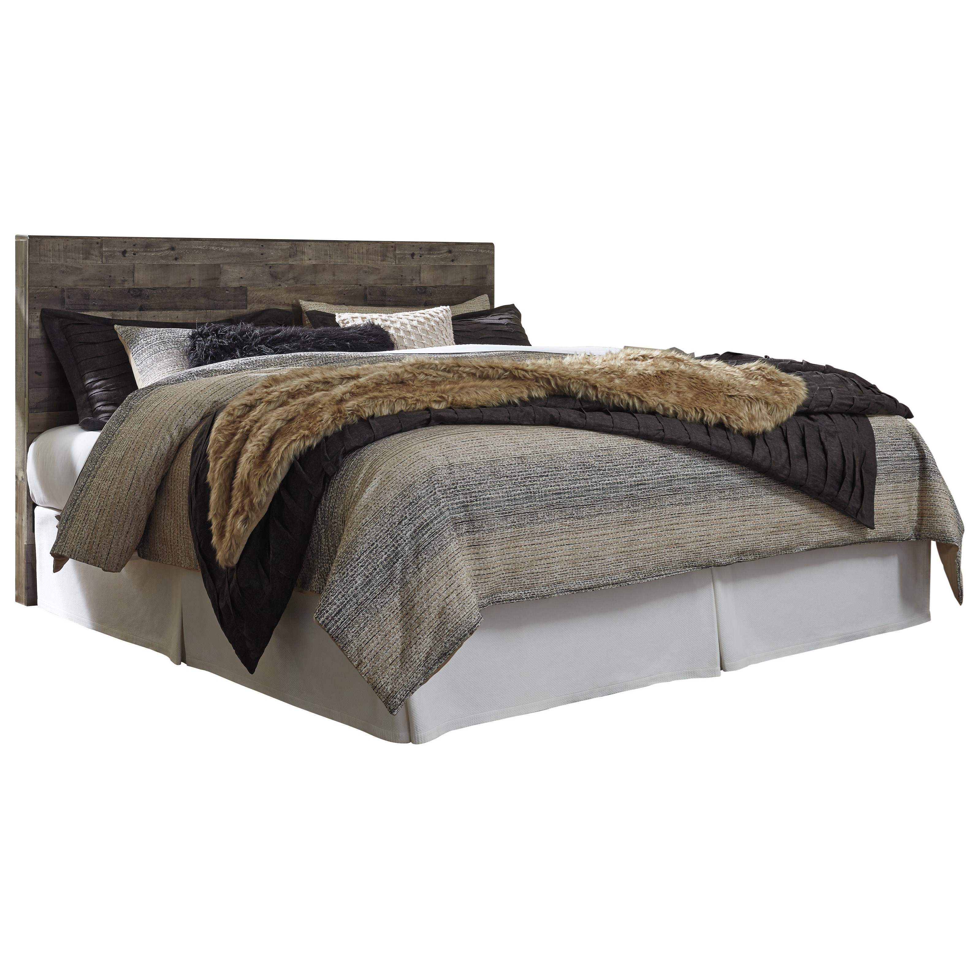 Benchcraft Derekson Rustic Modern King Panel Headboard Standard